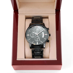To My Soulmate Turn Back the Clock (Charcoal Black) – Men's Watch